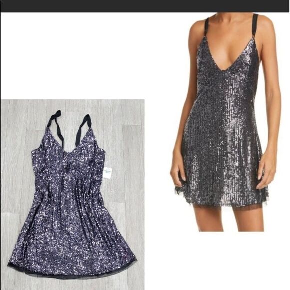 Free  People Gold Rush Mini Dress - Picture 1 of 4